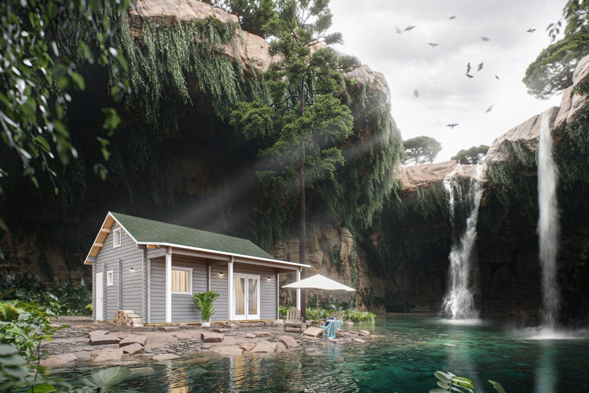 Puitmaja koopa suudmes